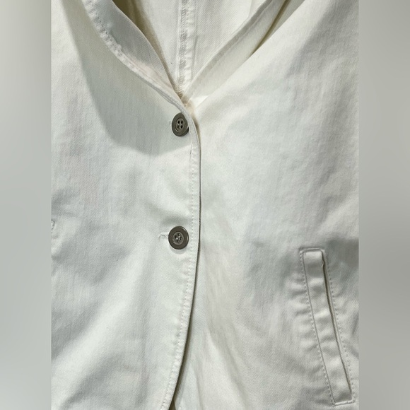 J. McLaughlin White Canvas Blazer Jacket Size Large - Picture 11 of 15